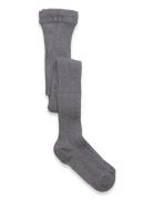 Cable Knitted Stockings Grey Melange Grey Geggamoja