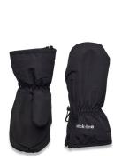 Nylon Mittens W/Zipper Black Mikk-line