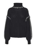 Vmnewcream Ls Rollneck Pullover Boo Black Vero Moda