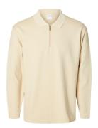 Slhrelaxhank Ls Polo Sweat Cream Selected Homme