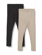 2 Rib Leggings Maddy Black Wheat