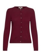 Rmwsofia Wool Ls Short Cardigan Burgundy RM By Rosemunde