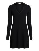 V-Neck Rayon Sweater Dress Black Calvin Klein Jeans