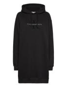 Chenille Monologo Hoodie Dress Black Calvin Klein Jeans