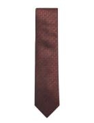 Structured Linen Blend Tie 7 Cm Brown Lindbergh Black