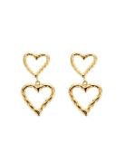 Open Heart Double Earring Gold By Jolima