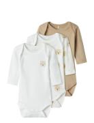 Nbnbody 3P Ls Oxford Bear Noos Beige Name It