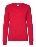 Viril O-Neck L/S Knit Top - Noos Red Vila