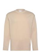 Slhlooseoscar Ls O-Neck Tee Noos Beige Selected Homme