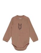 Body Ls, Solid W. Print Brown CeLaVi