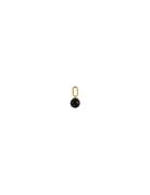 St Drop Charm 5Mm Gold Black Design Letters