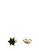 Earring Stud Enamel Star Gold Design Letters