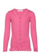 Rkbeatha Ls Cardigan W/ Lace Pink Rosemunde Kids