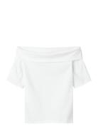 Nlfrova 2/4 Off Shoulder Short Top White LMTD