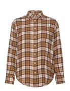 Rel Checked Flannel Bd Shirt Brown GANT