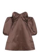 Val Off-Shoulder Mini Dress Brown Malina