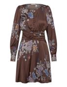 Satin Mini Dress Brown By Ti Mo