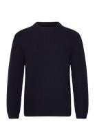 Boxy Wool Knit - Dark Grey Melange Navy Garment Project