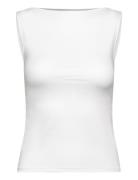 Boatneck Sleeveless Top White Weekday