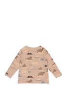 T-Shirt Ls Aop Beige En Fant