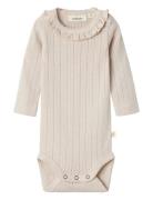 Nbfrachel Nis Ls Slim Body Lil Noos Beige Lil'Atelier