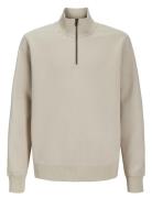 Jjebradley Sweat Half Zip Noos Jnr Cream Jack & J S