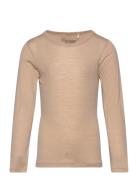 T-Shirt Ls Wool Beige Huttelihut