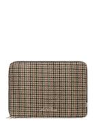 Houndsthooth Wool Laptop Sleeve Brown Les Deux