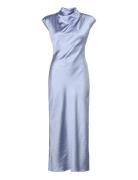 Auria Satin Maxi Dress Blue Bardot