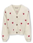 Kogdana Life Ls Heart Vneck Cardigan Knt Cream Kids Only