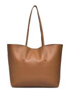 Pebbled Effect Shopper Bag Brown Mango