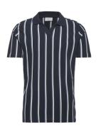 Striped Piqué Polo Shirt S/S Navy Lindbergh