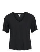 Objannie Re S/S V-Neck Top Noos Black Object