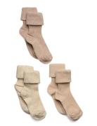 Cotton Rib Baby Socks - 3-Pack Beige Mp Denmark