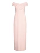 Crepe Off-The-Shoulder Gown Pink Lauren Ralph Lauren