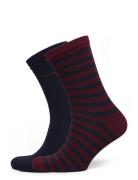 Stripe Socks 2-Pack Burgundy GANT