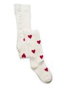 Tights Sg Cotton W Hearts Chri White Lindex