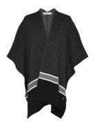 Mio Checked Poncho Black BUSNEL