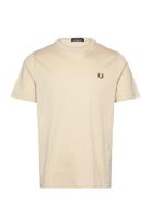 Crew Neck T-Shirt Cream Fred Perry