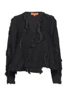 V Neck Long Sleeve Top, 2253 Fil Co Black STINE GOYA