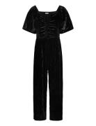 Jumpsuit Crushed Velvet Black Lindex