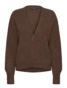 Mmthora V-Neck Knit Cardigan Brown MOS MOSH