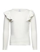 Top L S Frill Detail Pointelle White Lindex