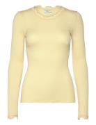 Rwbabette Ls Regular Lace T-Shirt Yellow Rosemunde