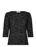 Rwdelicia 2/4 Boatneck T-Shirt Black Rosemunde