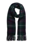 55%Recycld Wl 45%Wl-Plaid Twill Scarf Navy Polo Ralph Lauren