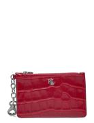 Croc-Embossed Leather Zip Card Case Red Lauren Ralph Lauren