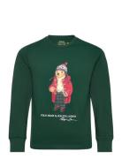 Polo Bear Cotton Long-Sleeve Tee Green Ralph Lauren Kids