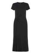 Jersey Twist-Front Midi Dress Black Lauren Ralph Lauren