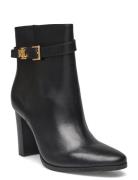 Bailey Burnished Leather Bootie Black Lauren Ralph Lauren